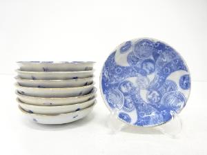 印判手　丸紋に龍　小皿　8客揃